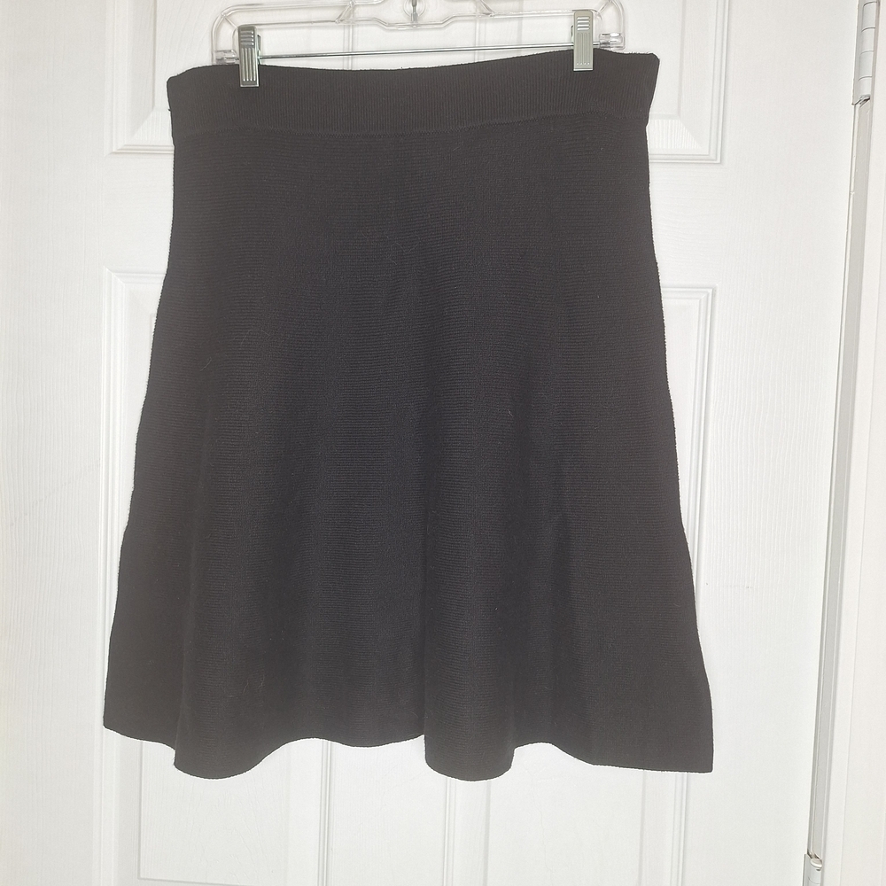 Ann Taylor Factory Black A-Line Sweater Skirt Size Large